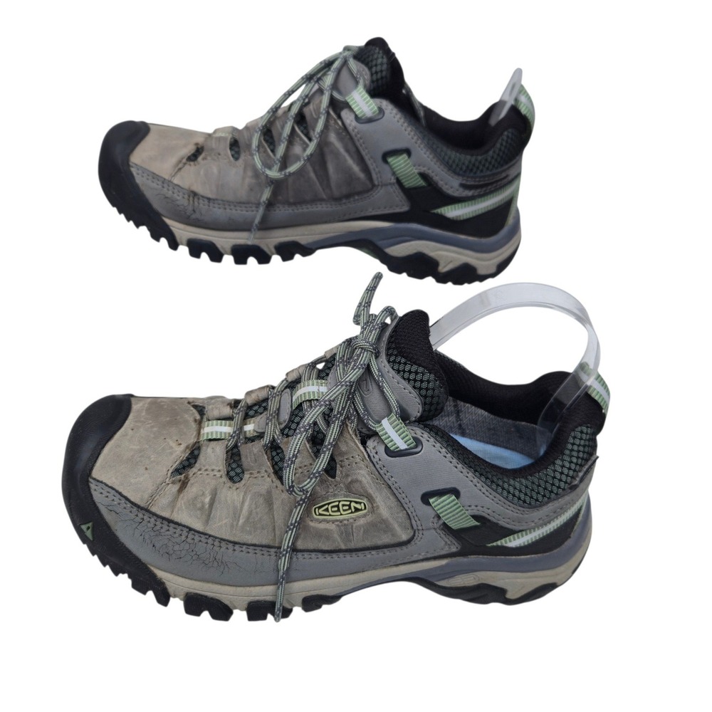 Keen Targhee II Waterproof Hiking Shoes Womens 6.5 Gray Green Low Top Trail